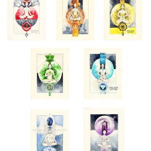 Un Pack 7 Chakras de dessins de différentes formes et couleurs.