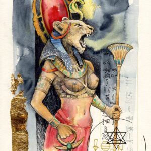 Une illustration de Sekhmet,