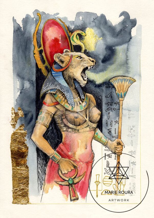 Une illustration de Sekhmet,